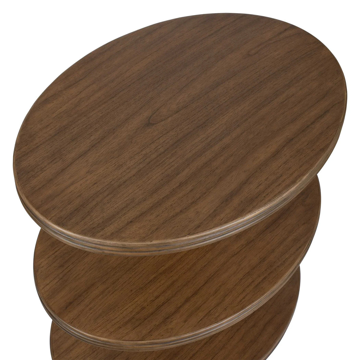 Tier Oval Walnut Side Table