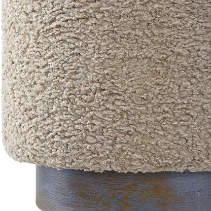 Ivory Boucle Ottoman