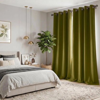 2-Panel 52"x84" Grommet Blackout Curtains - Thermal Insulated, Noise Reducing Drapes for Comfort in Your Bedroom or Living Room