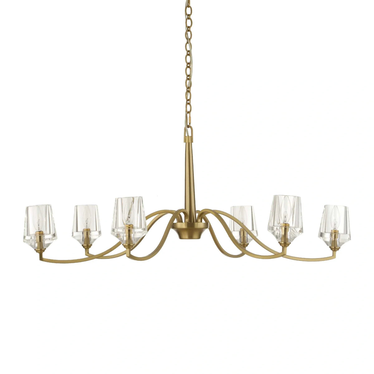 6 Light Brass Chandelier