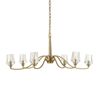 6 Light Brass Chandelier