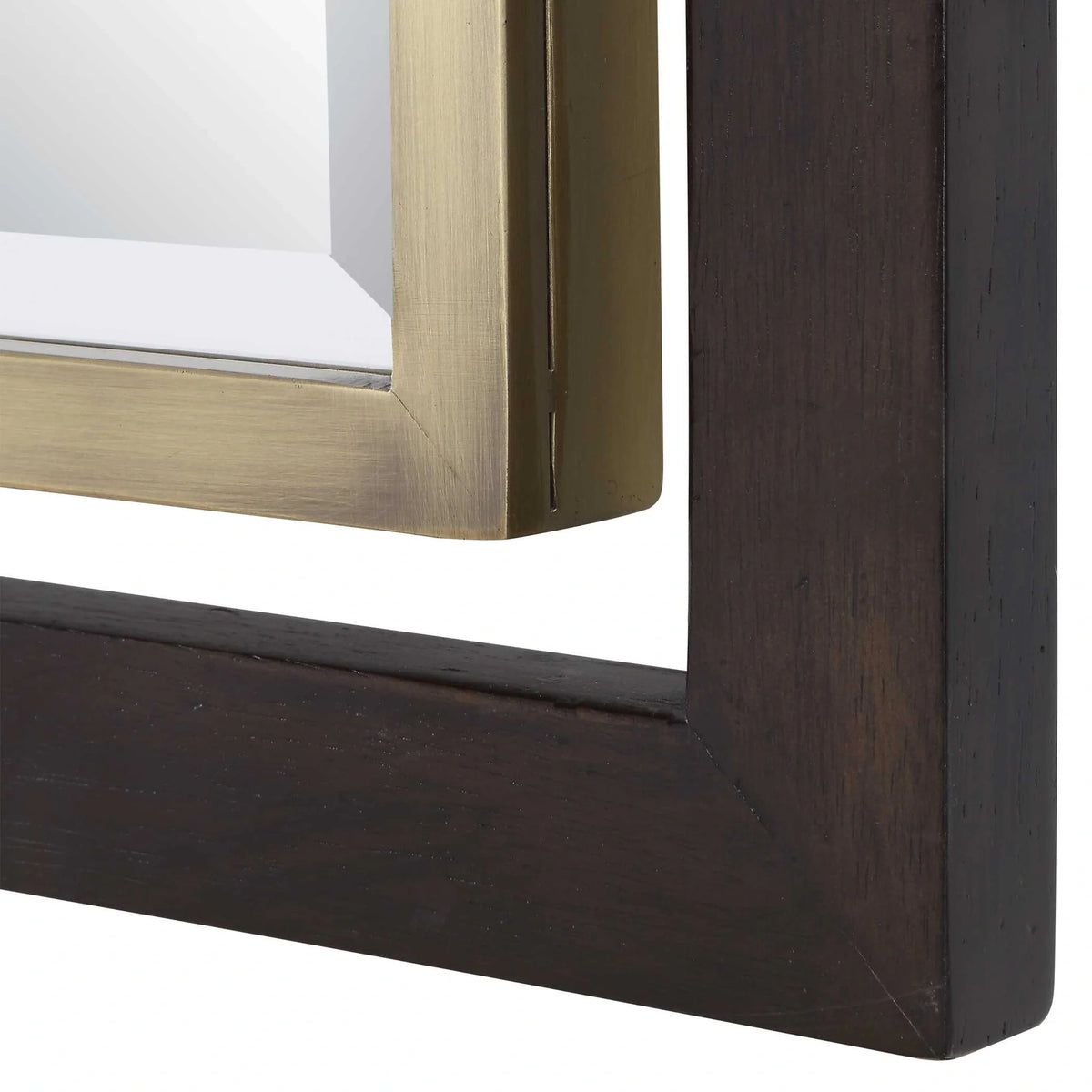 Walnut & Brass Rectangle Mirror