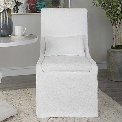 White Linen Armless Chair