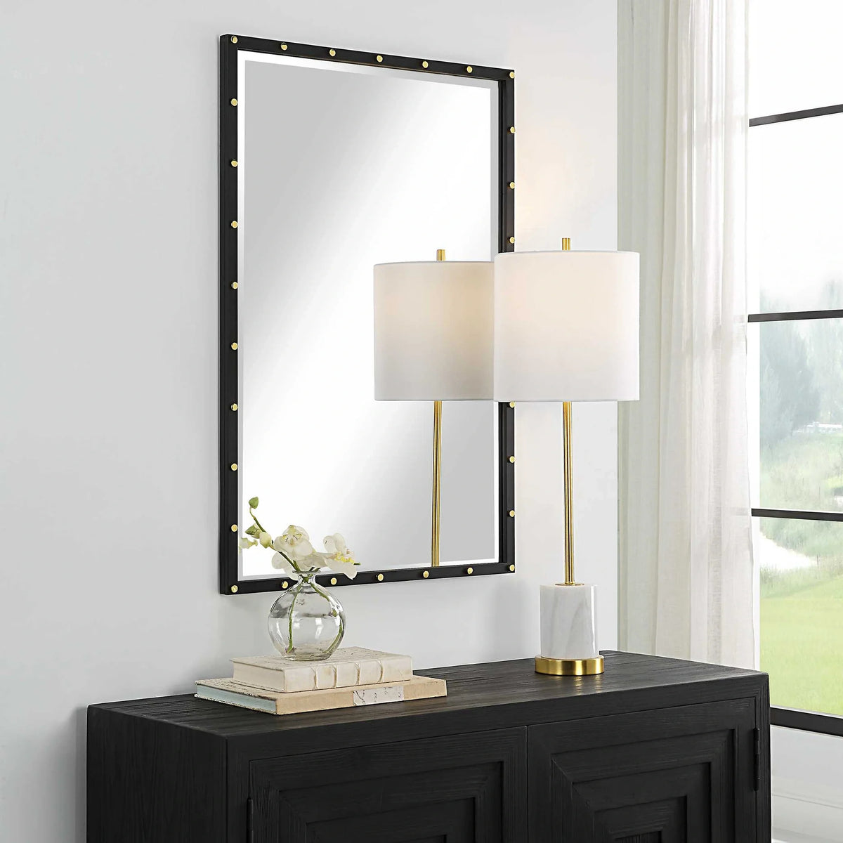 Industrial Round Mirror