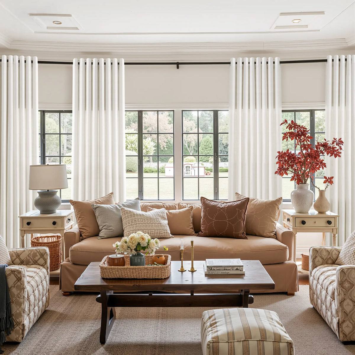 Jowels Semi-Sheer Linen Grommet Curtains - 2-Pack Drapes for Light Filtering Privacy in Any Room