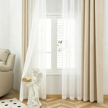 4 Panels Blackout Curtain Set – 2 Blackout Curtains + 2 Semi Sheer Curtains for Style and Light Control in Any Room