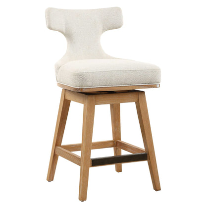 Off-White Fabric Counter Stool