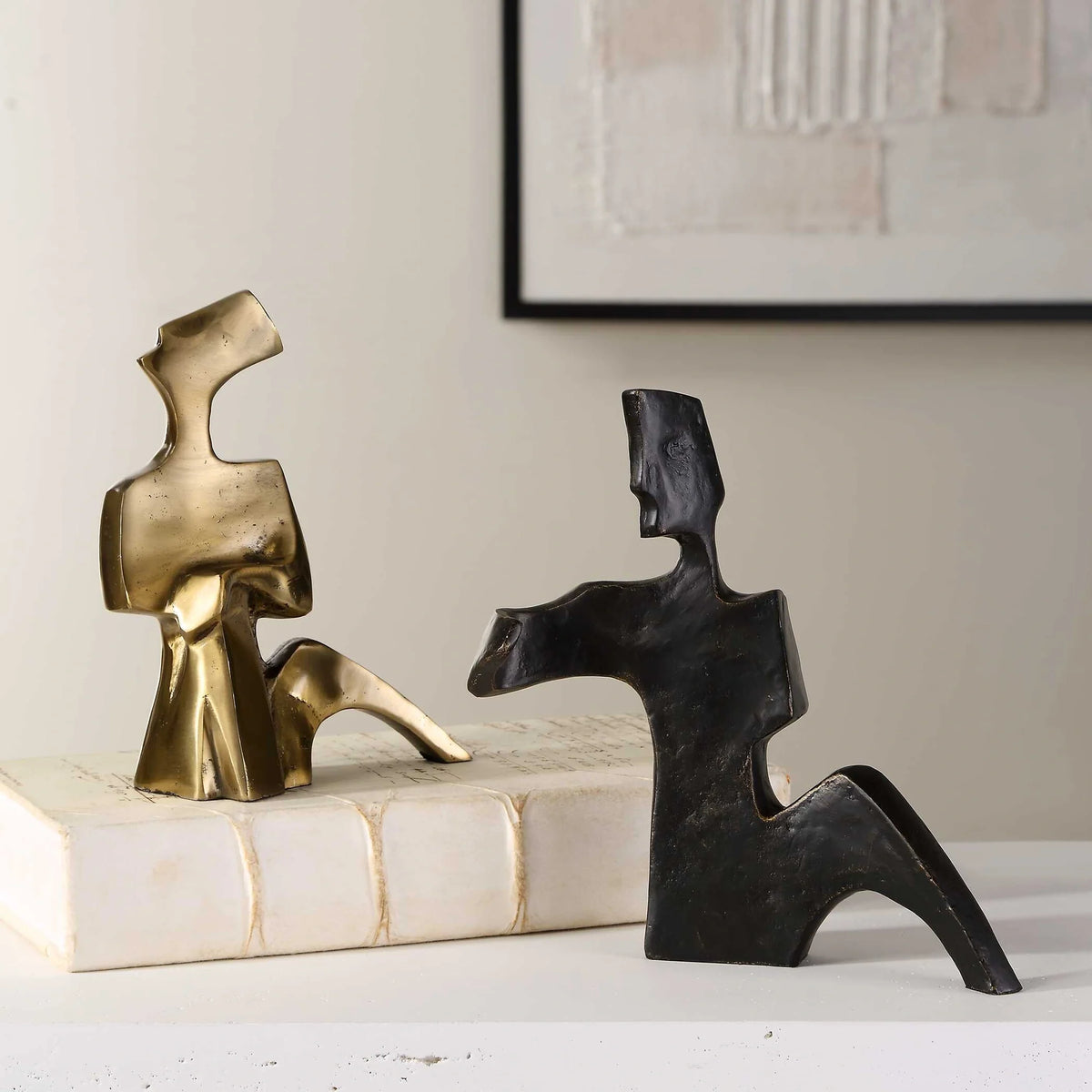 Bronze Gold Sculpture Set/2