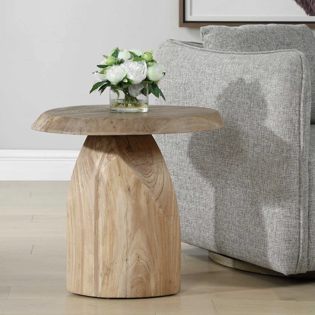 Reclaimed Oak Round Side Table