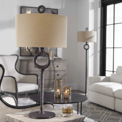 Hammered Cast Iron Table Lamp