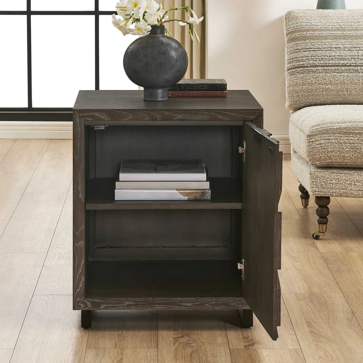 Dark Charcoal Oak Cabinet