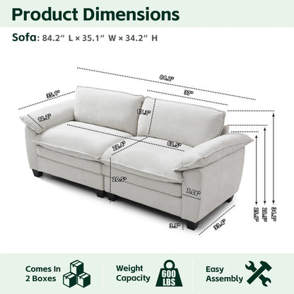 [Bellemave] Modular Sectional Loveseat Sofa, 2-Seat Chenille Couch with Washable Zipper Cushion Covers for Living Room