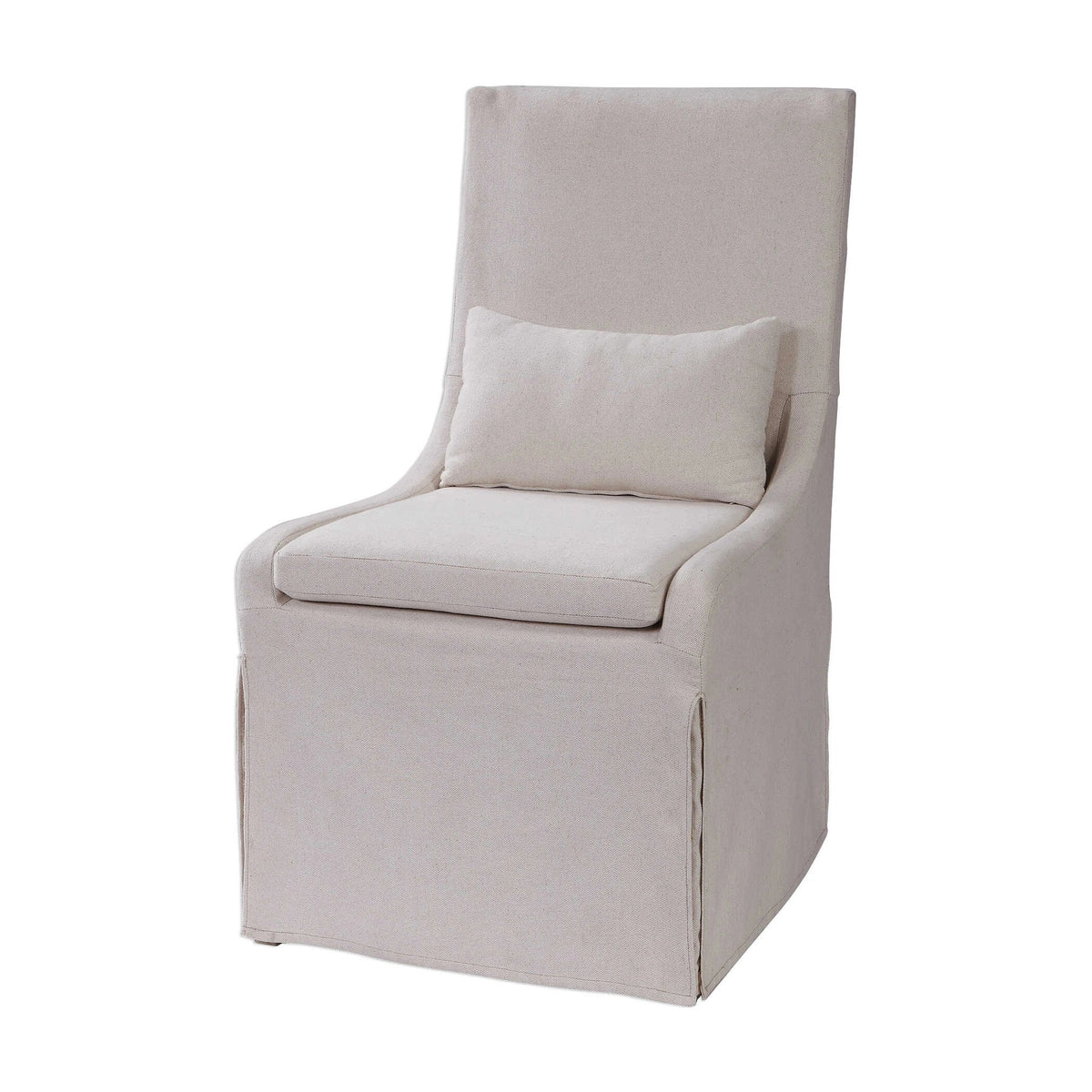 White Linen Armless Chair