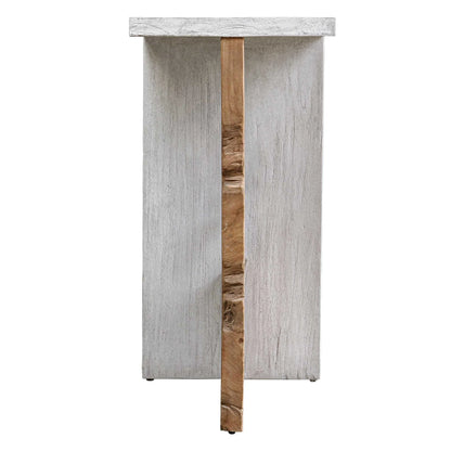 Teak Wood Slice Accent Table
