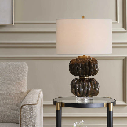 Brown Glass Table Lamp