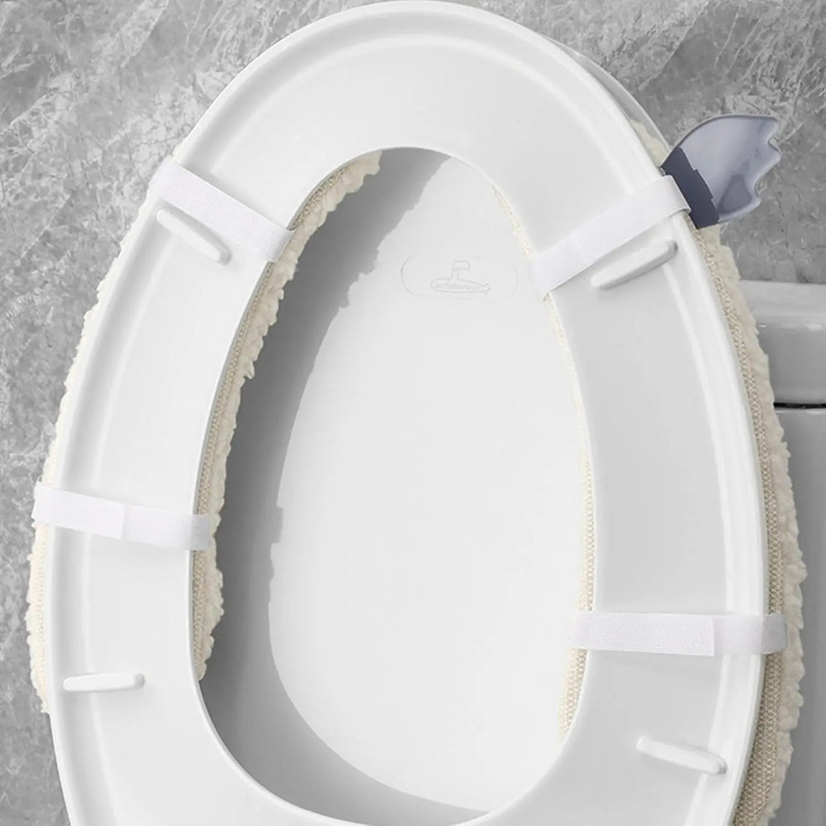 Cartoon Toilet Seat Cushion Set - Universal Beige Covers with Handle Sticker