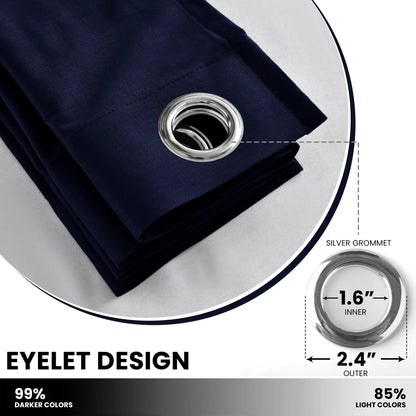 Lux Decor Thermal Insulated Room Darkening Curtains – Heavy-Duty Soundproof Grommet Drapes for Privacy and Comfort in Your Living Room