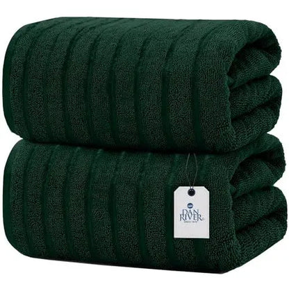 Indulge in Luxury: DAN RIVER Unisex 2-Pack Jumbo Organic Cotton Bath Sheets - 35×70 in Thick, Fast-Drying, Spa-Quality Towels