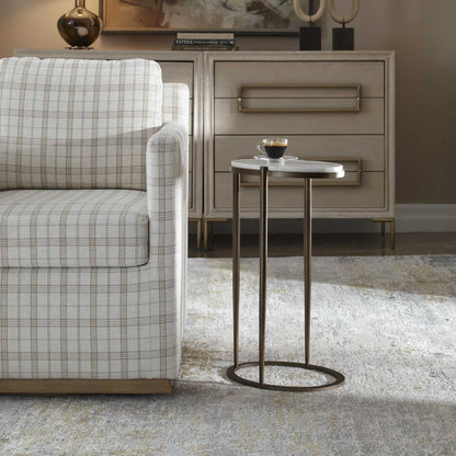 Round Marble Accent Table