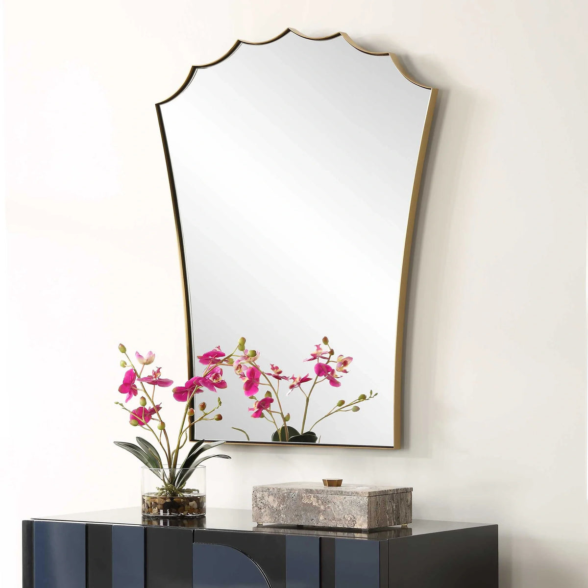 Scalloped Arched Vanity Mirror
