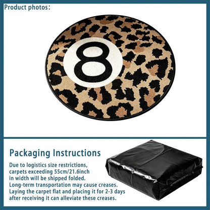 Vintage Leopard Print Round Rug | Non-Slip Backing, Machine Washable | Five Sizes, 1.6ft to 4.6ft