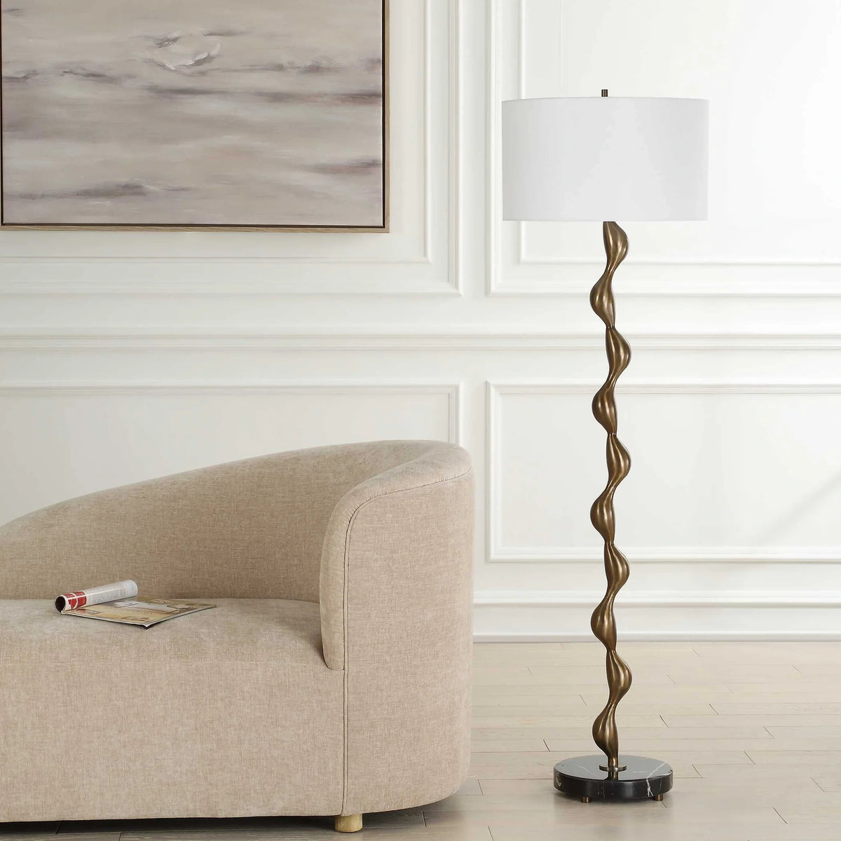 Sculptural Bronze Floor Lamp