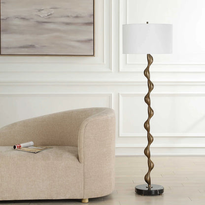 Sculptural Bronze Floor Lamp