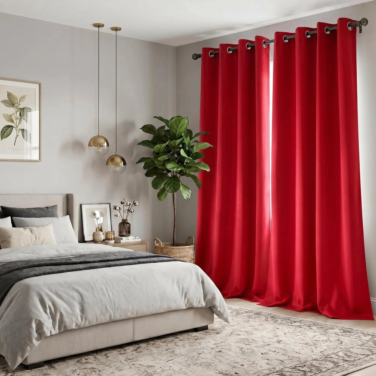 Luxurious 2-Panel Grommet Blackout Curtains - 52"x84" Thermal Insulated Drapes for Ultimate Light Control and Noise Reduction - Perfect for Your Bedroom and Living Room!