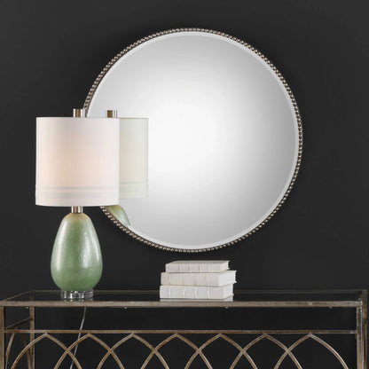 Beaded Round Mirror