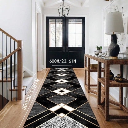 Geometric Pattern Kitchen Mat, Non-Slip Soft Decorative Carpet, Creative Kitchen Carpet, Villa Corridor Long Carpet
