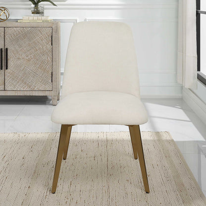 Off White Fabric Dining Chair