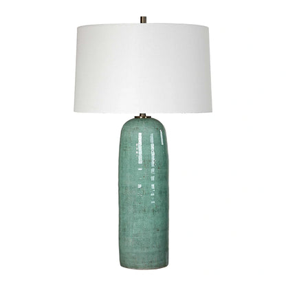 Crackled Teal Table Lamp