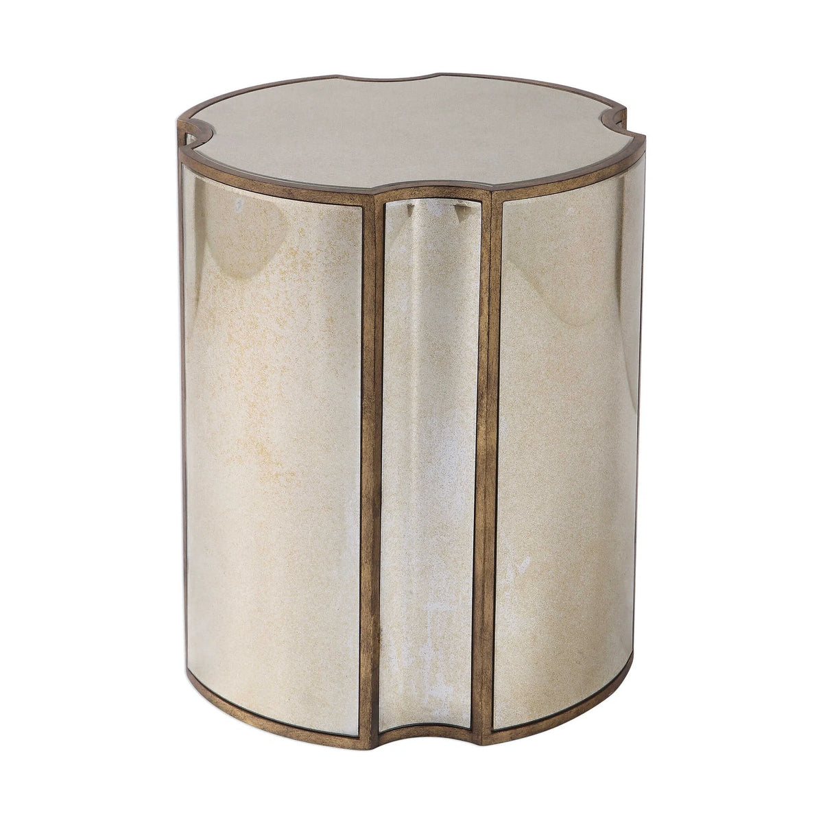 Quatrefoil Mirrored Accent Table