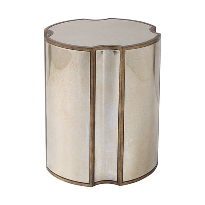 Quatrefoil Mirrored Accent Table