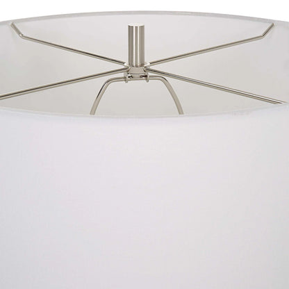 White Marble-Look Table Lamp