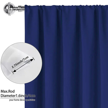 4-Panel Blackout Curtain Set | Thermal Insulated, Rod Pocket | For Wide Windows or Two Standard Windows