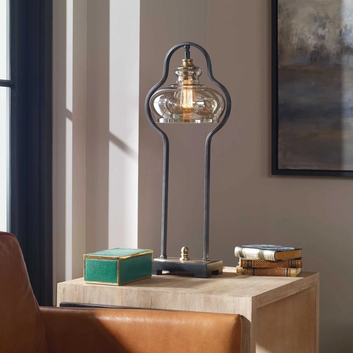 Aged Black Desk Lamp