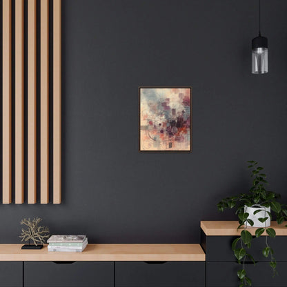 Abstract Framed Canvas Wall Art | 100% Cotton Canvas on Poplar Wood Frame, Walnut or Black | Five Vertical Sizes