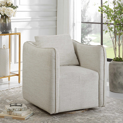 White Swivel Armchair