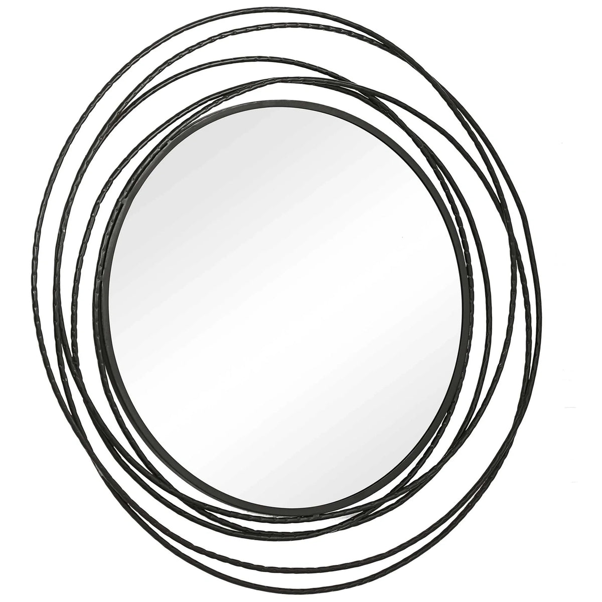 Black Round Mirror