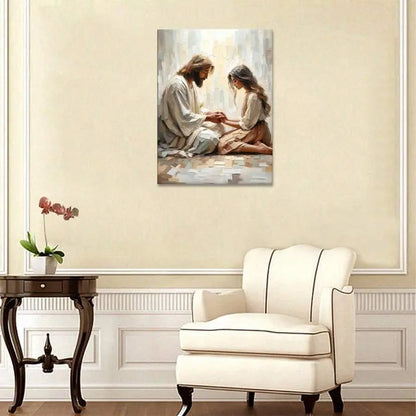 Jesus Walking on Water Canvas Poster - Unframed Wall Art for a Serene Room Aesthetic