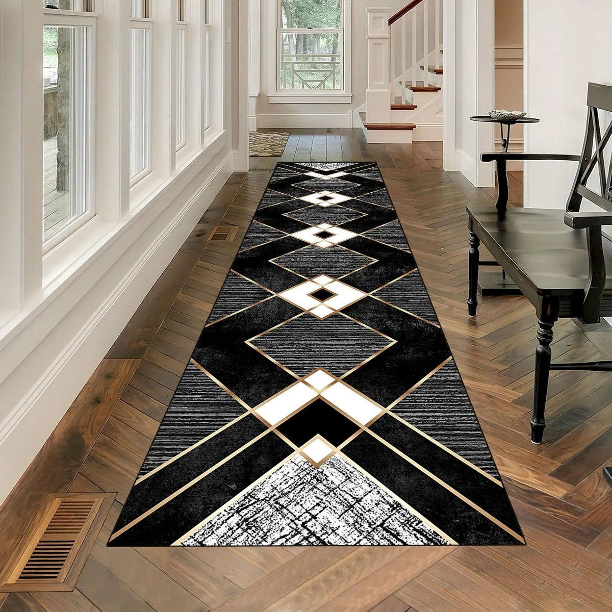 Geometric Pattern Kitchen Mat, Non-Slip Soft Decorative Carpet, Creative Kitchen Carpet, Villa Corridor Long Carpet