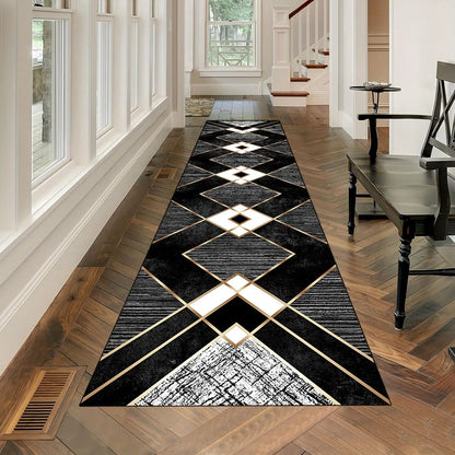 Geometric Pattern Kitchen Mat, Non-Slip Soft Decorative Carpet, Creative Kitchen Carpet, Villa Corridor Long Carpet