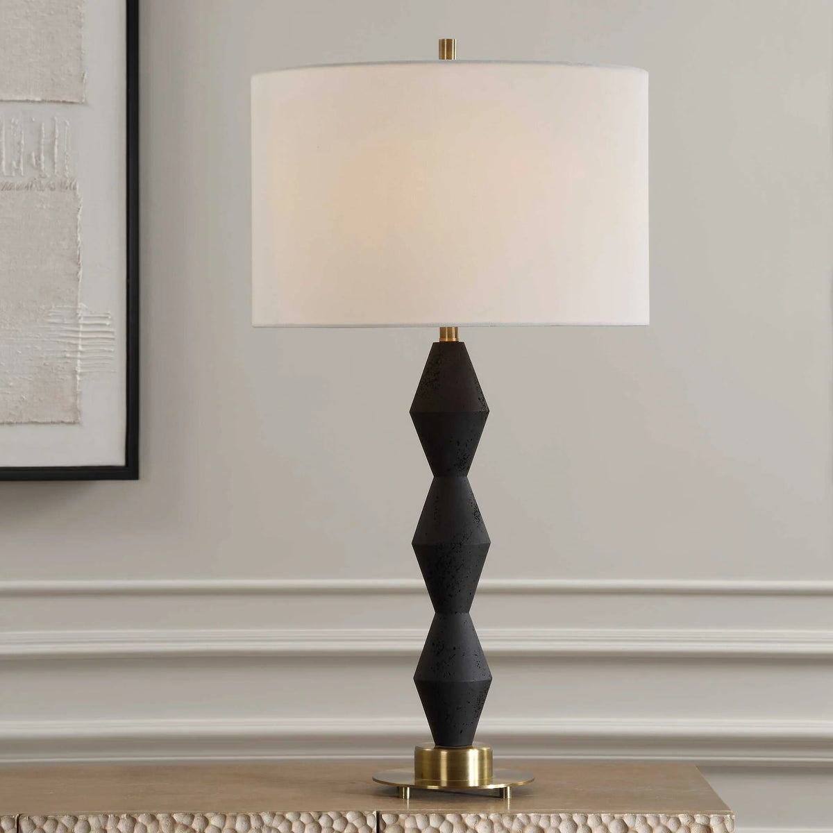 Black Stone Table Lamp