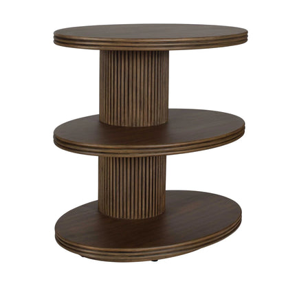 Tier Oval Walnut Side Table