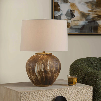 Textured Brown Table Lamp