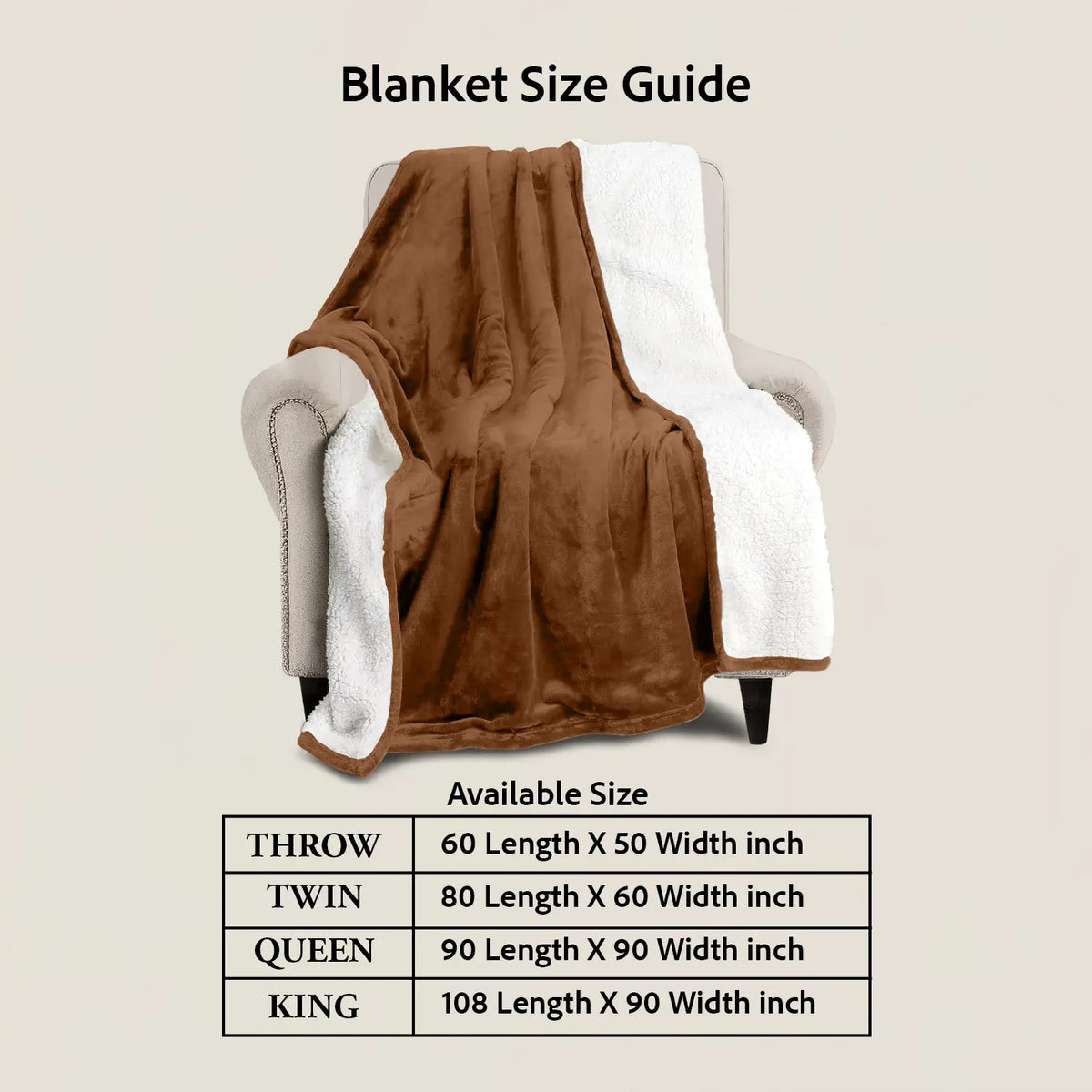 Imperial Homeware Sherpa Fleece Blanket, Dual-Layer 230 GSM Fleece and 180 GSM Sherpa, Warm Lightweight Throw for Bed, Sofa or Travel
