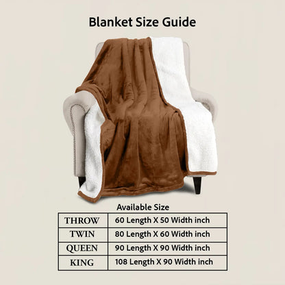 Imperial Homeware Sherpa Fleece Blanket, Dual-Layer 230 GSM Fleece and 180 GSM Sherpa, Warm Lightweight Throw for Bed, Sofa or Travel