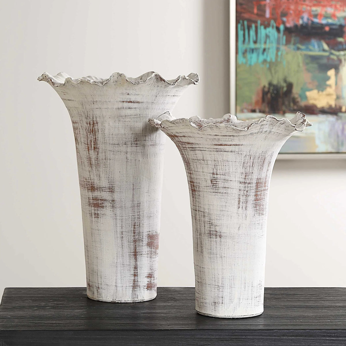 White Vases, Set of 2