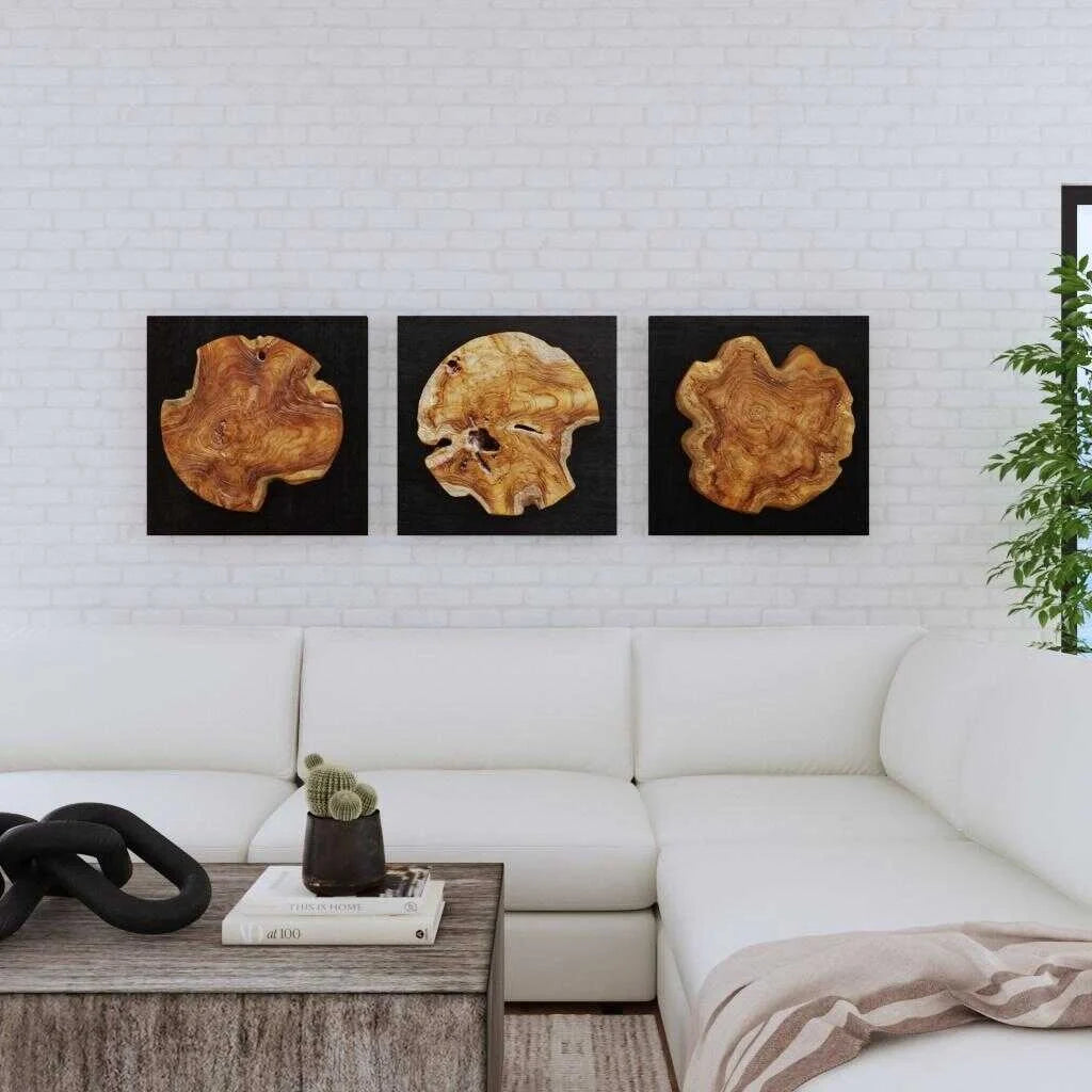 Teak Wood Wall Decor Set/3